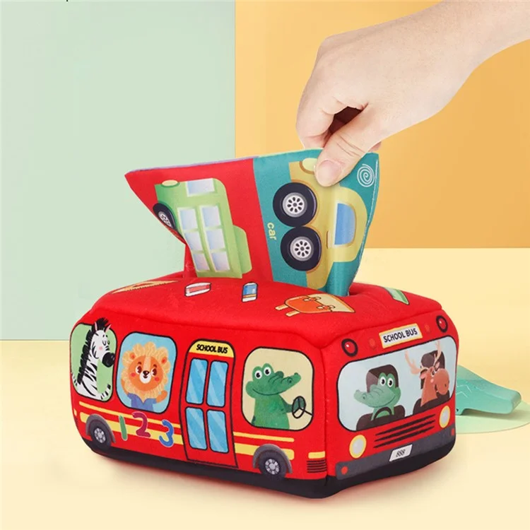 Baby Magic Tissue Box Educational Learning Sensory Toy for Kids Finger Exercise ST - Cartoon Animals