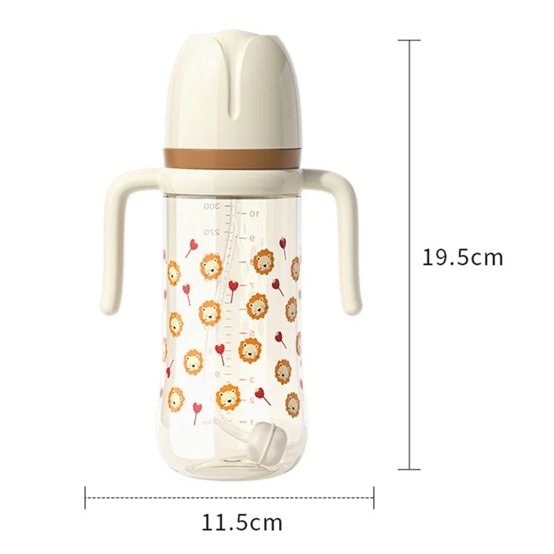 300ml Baby Bottle Temperature Control Scale Baby Feeding Silicone Teat Bottle ST (BPA-Free, NO FDA Certification) - Blue