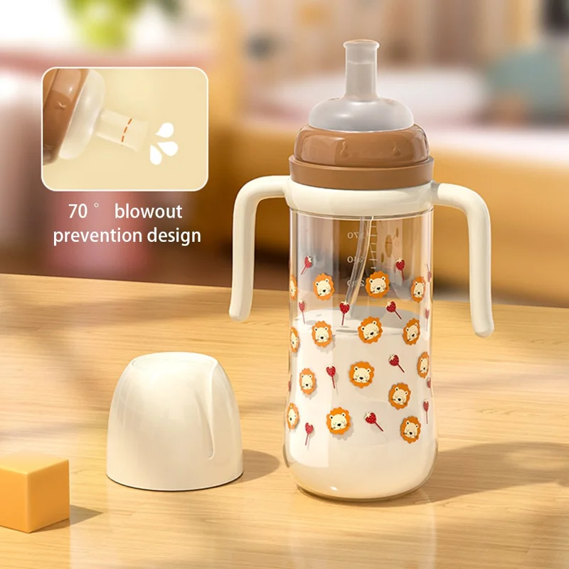 300ml Baby Bottle Temperature Control Scale Baby Feeding Silicone Teat Bottle ST (BPA-Free, NO FDA Certification) - Blue