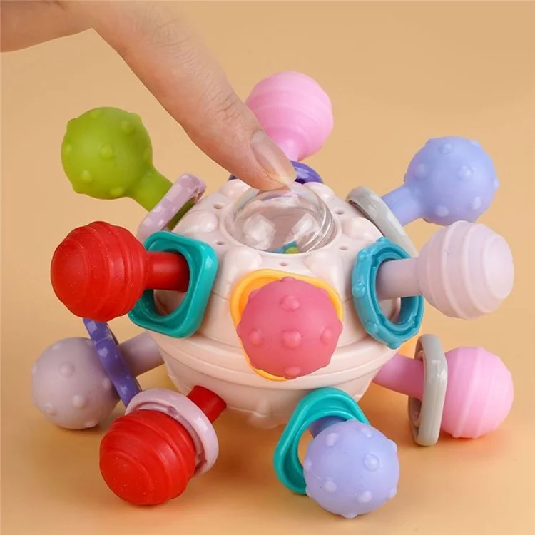 Juguetes de dentición para bebés, juguetes sensoriales para morder y juguetes de dentición con formas de bolas (sin FDA, sin BPA) - Azul marino