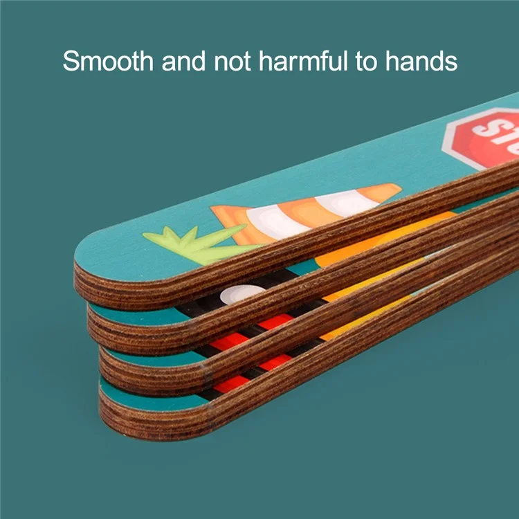 2Pcs / Set Kid Wooden Cartoon Double-Sided Bar Jigsaw Puzzle Educational Toy Intellectual Toy Gift Perfect for Kids Ages 3+ Years - Légumes + Fruits