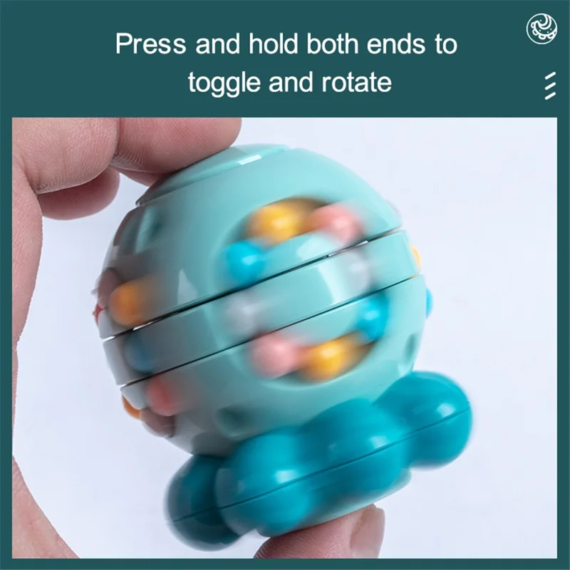 Magic Bean Puzzle Toy Octopus Rotating Magic Cube Stress Relief Educational Toys for Adults Kids, Size: S - Blue