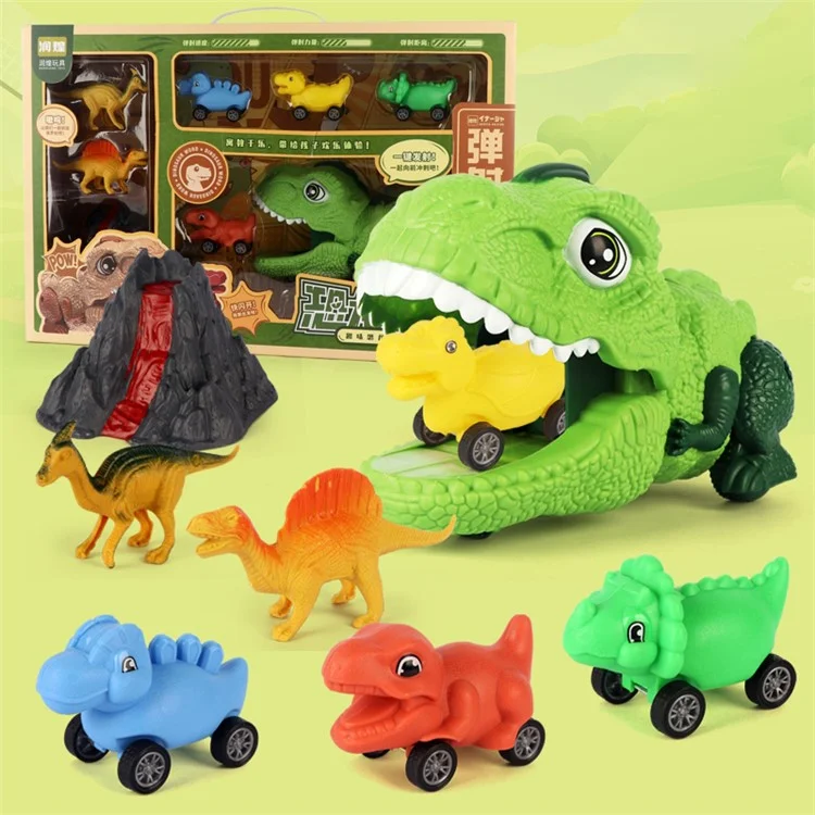 Jeu de Jouets de Dinosaure Mouth Bounce Set Volcano Dinosaur Truck Car Kids Boys Gift