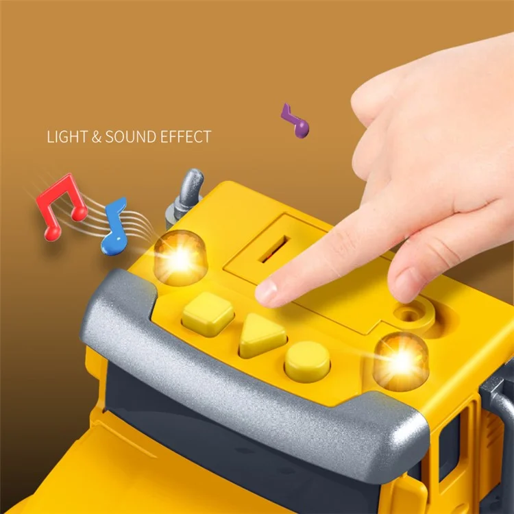 Children Friction Engineering Vehicle Kids Plastic Truck Model Toy with Light and Sound - Dump Truck