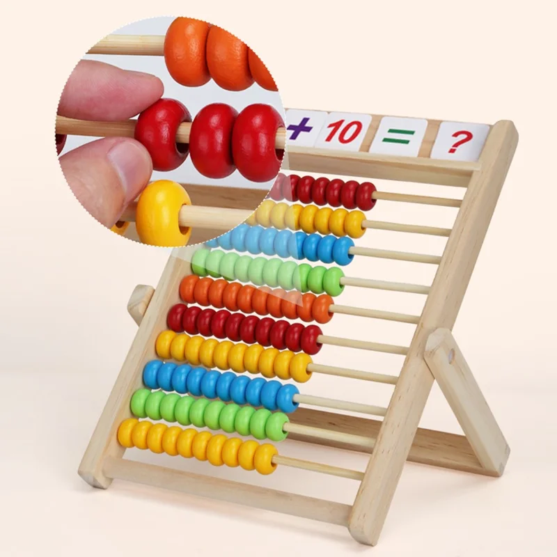 QITONGBAO Multicolor Learning Number Abacus Stand Children Educational Development Math Game Toy