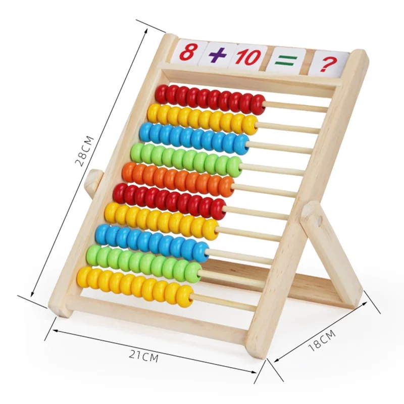 QITONGBAO Multicolor Learning Number Abacus Stand Children Educational Development Math Game Toy