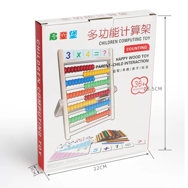 QITONGBAO Multicolor Learning Number Abacus Stand Children Educational Development Math Game Toy