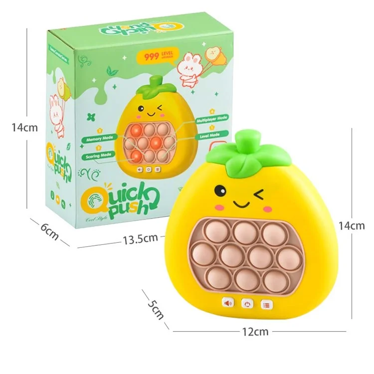 Quick Push Pop Game Sensory Fidget Toys Puzzle Game Machine for Adults and Kids - Pear