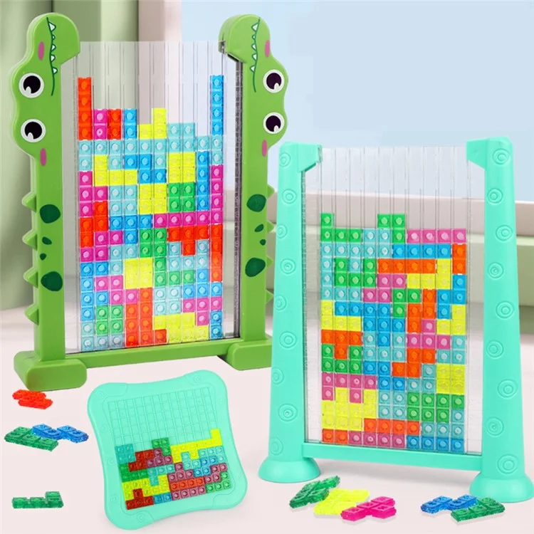 2-in-1 3D Block Puzzle Toy Logical Thinking Training Kids Educational Toy Parent-Child Desktop Game - HJ3805