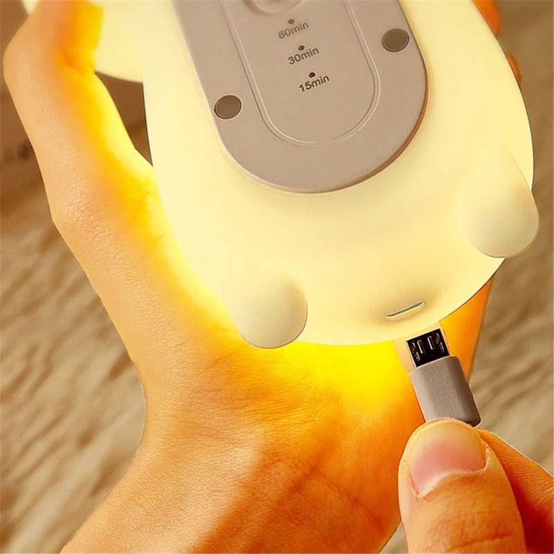 Bedside Tap Lamp Cute Dog Touch Night Lamp USB Charging Bedroom Decoration LED Light with Remote Control