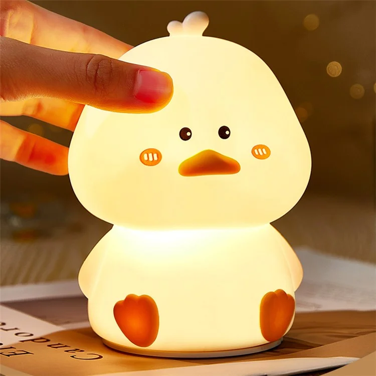 Luce colorata per camera da letto Mini Duck Shape Bedside Tap Lamp Caricamento USB Luce notturna a LED