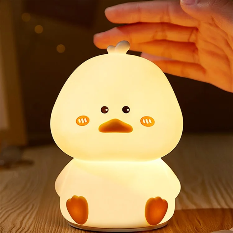 Luce colorata per camera da letto Mini Duck Shape Bedside Tap Lamp Caricamento USB Luce notturna a LED