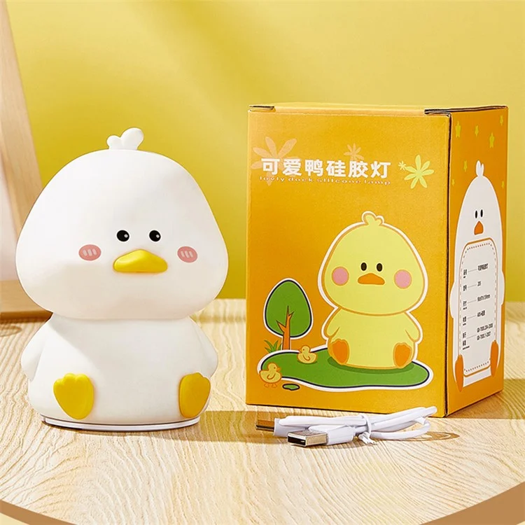 Luce colorata per camera da letto Mini Duck Shape Bedside Tap Lamp Caricamento USB Luce notturna a LED
