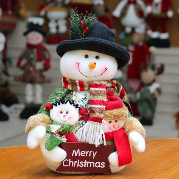 Muñeca Ornamento Navideño QY36163 de Pelusa Decoración Navideña para el Hogar Regalo - Muñeco de Nieve