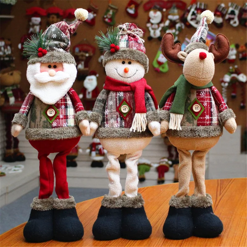 1707 Xmas Decoration Christmas Ornament Lint Doll Home Desktop Holiday Decor Gift - Elk