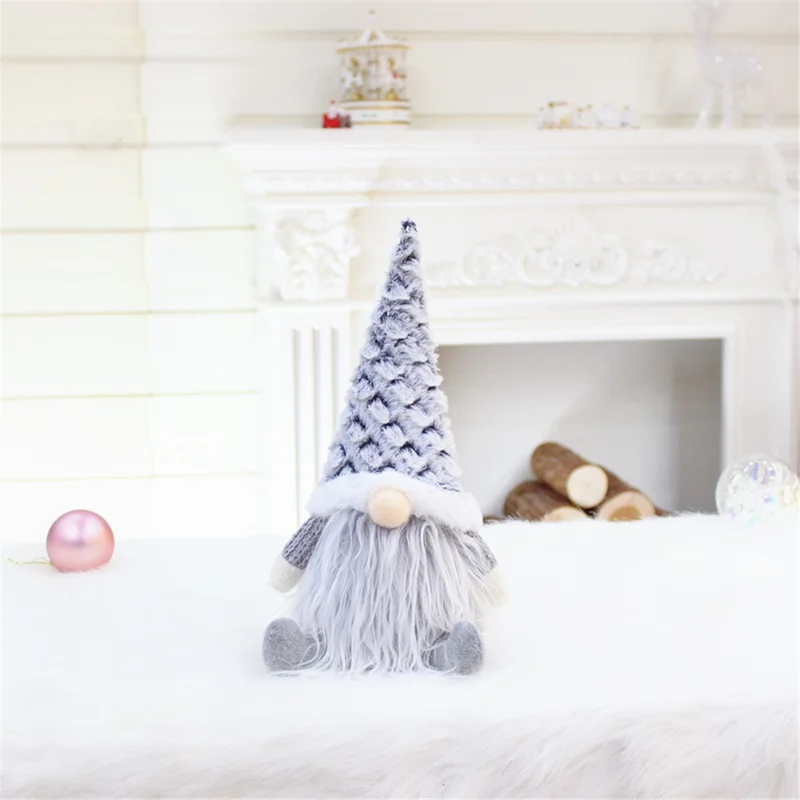 Telescopic Design Gnome Plush Christmas Decoration Ornament Thanks Giving Day Holiday Xmas Gift - 32026 Grey