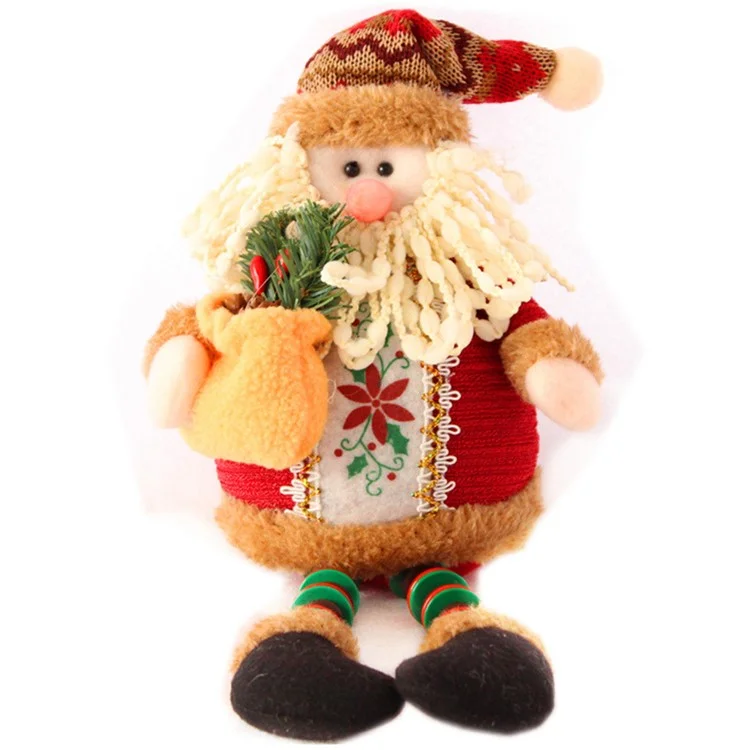 QY36169 32x13cm Home Office Desktop Christmas Ornament Lint Doll Xmas Decoration Holiday Gift - Santa Claus
