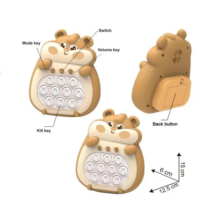 HL702 Jeu de puzzle à bulles à poussée rapide Machine de jouets sensoriels Fidget pour enfants - Marron 