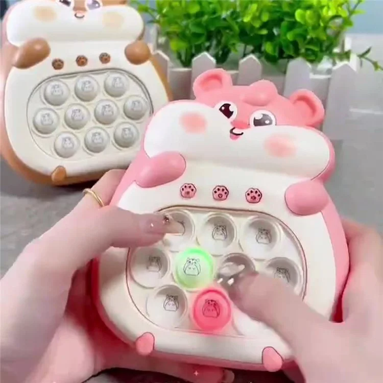 HL702 Jeu de puzzle à bulles à poussée rapide Machine de jouets sensoriels Fidget pour enfants - Marron 