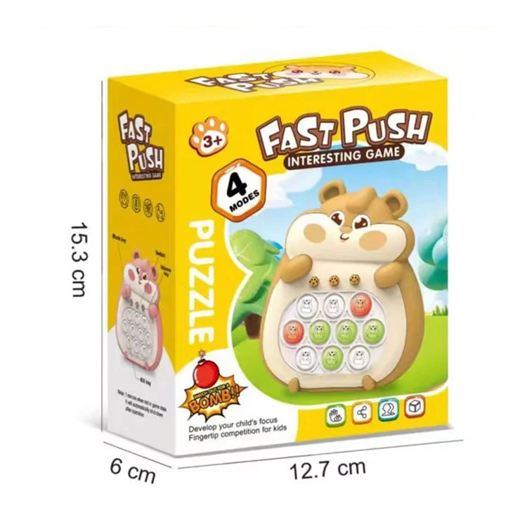 HL702 Jeu de puzzle à bulles à poussée rapide Machine de jouets sensoriels Fidget pour enfants - Marron 