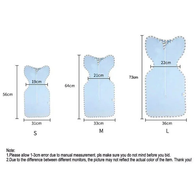 AB01 Cotton Baby Swaddle Blanket Zipper Anti-kicking Infant Sleeping Bag, Size M - Smoke Grey