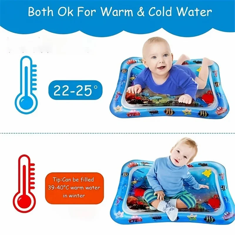 MT-0529 PVC Baby Water Pad Water Play Mat for Infants Early Development Activities - Pink Crab