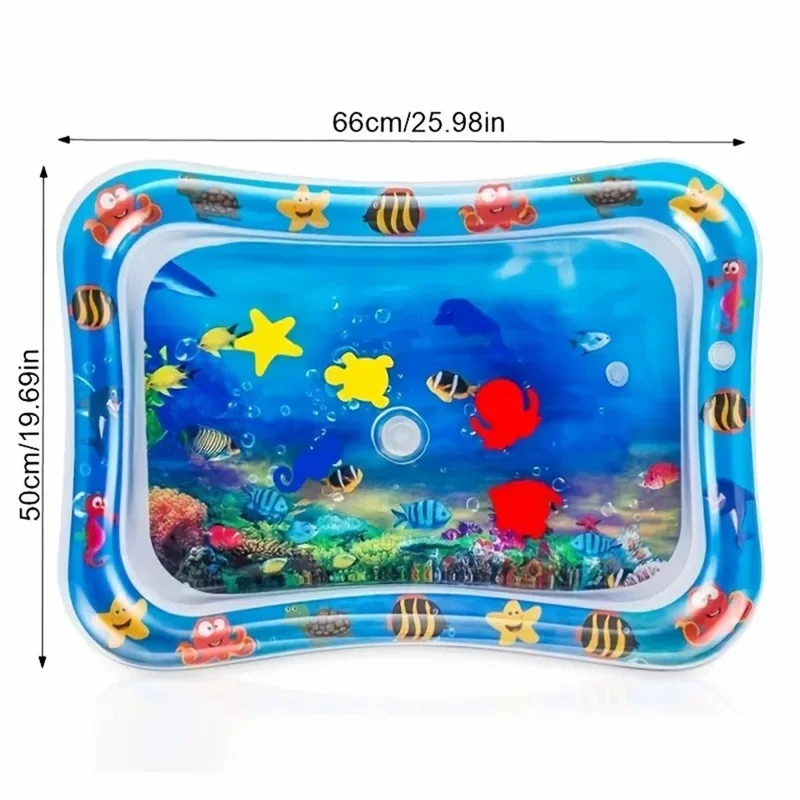 MT-0529 PVC Baby Water Pad Water Play Mat for Infants Early Development Activities - Pink Crab