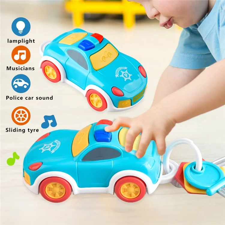 1125 Juguete de Coche de Educación Temprana para Niños con Música y Luces Efectos Divertidos Regalo para Niños y Niñas - Azul