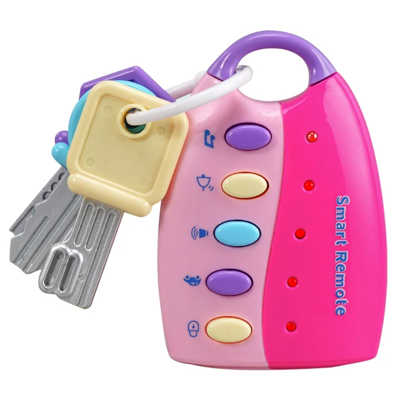 1025 Remote Car Control Key Toy Musical Learning Educational Toy with Light - Red+Pink