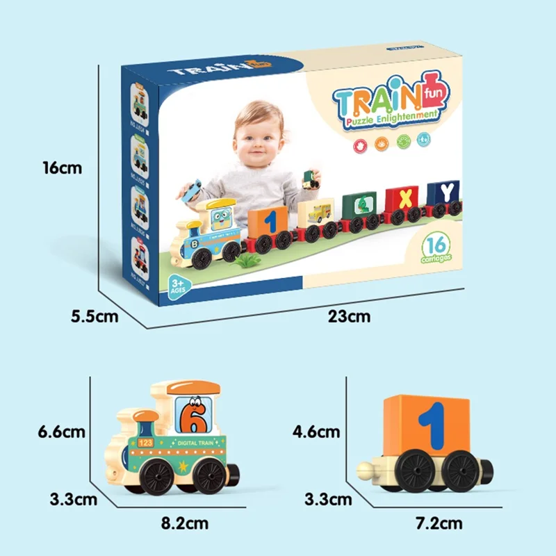 JJ924-927 Toy Train Sets with Bricks DIY Preschool Educational Toys for Toddlers Random Style - Car Version