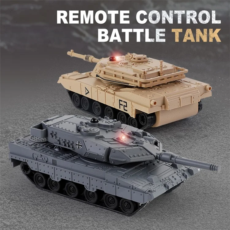 777-584 6 Canais Crianças 2.4G Controle Remoto Battle Tank Toy Simulation Model - Cinza