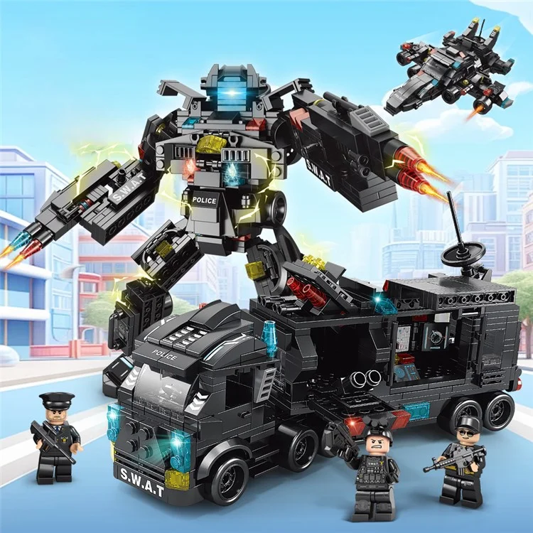 Nave da guerra / City Swat DIY Modello per bambini Building Blocks Toy Set Desktop Ornament - 8870 / Nave da guerra