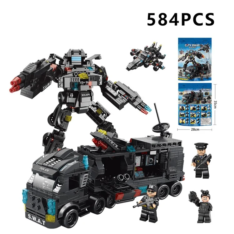 Nave da guerra / City Swat DIY Modello per bambini Building Blocks Toy Set Desktop Ornament - 8870 / Nave da guerra