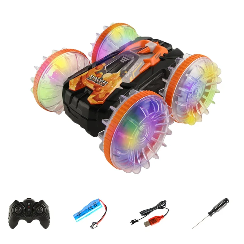 Carro RC Stunt Rotativo 2.4G YL-92 Brinquedo de Natal para Crianças - Laranja