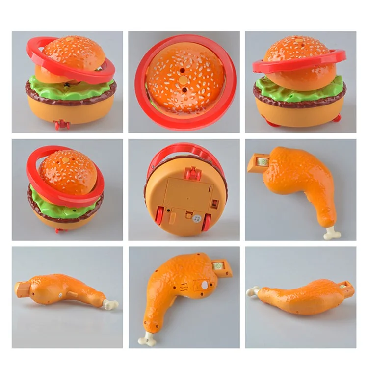 DF33218A Funny Chicken Leg Remote Control Burger Toy with Sound and Light Kids Parent Interactive Toy