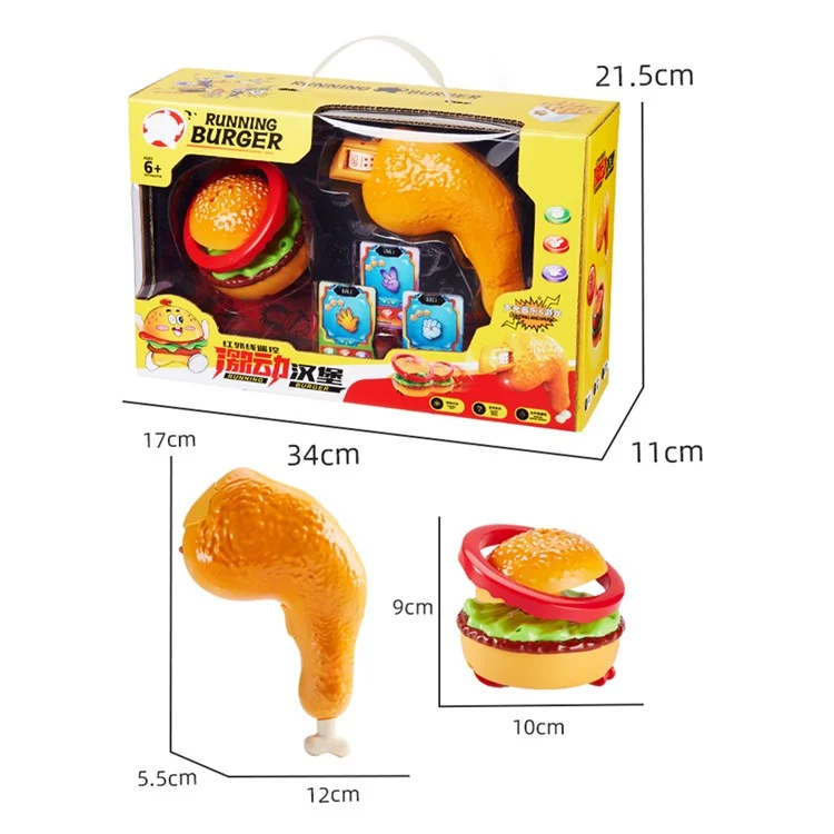 DF33218A Funny Chicken Leg Remote Control Burger Toy with Sound and Light Kids Parent Interactive Toy