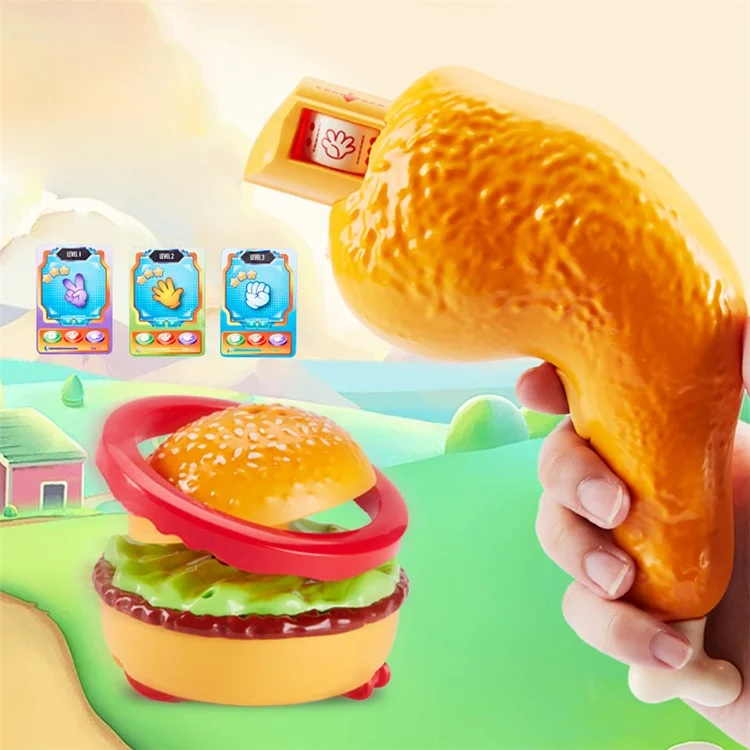 DF33218A Funny Chicken Leg Remote Control Burger Toy with Sound and Light Kids Parent Interactive Toy