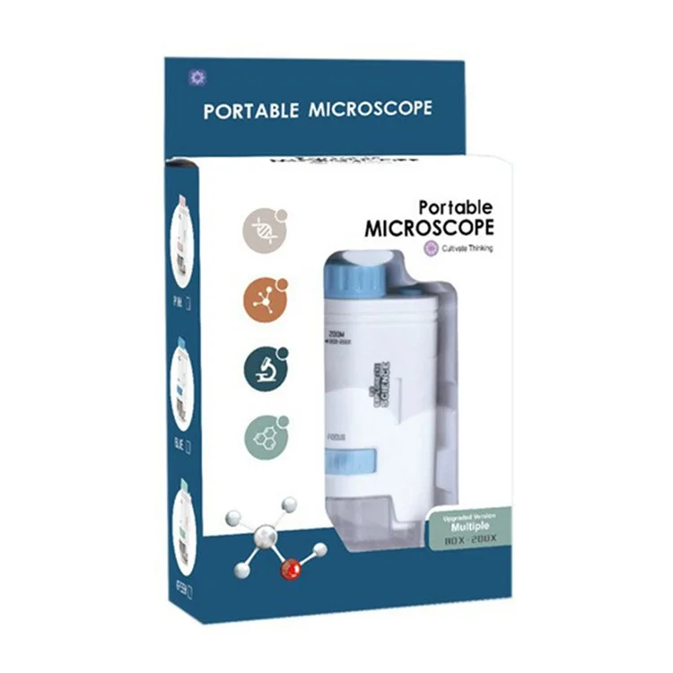 8609 Kids Microscope Toy Preschool Science Toy Handheld Outdoor Observation Microscope - Blue