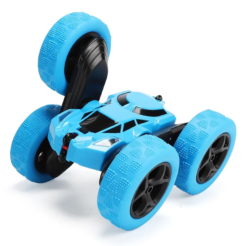 Flip Stunt Remote Control Car 7km / h High Speed RC Vehicle with LED Light Kids Toy Gift - Blue