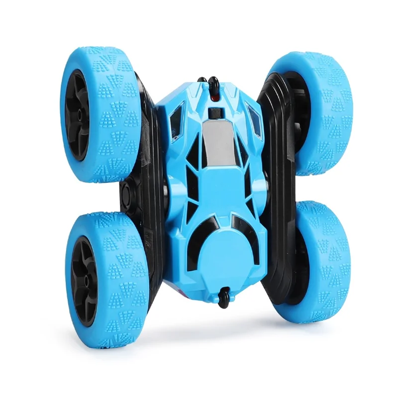 Flip Stunt Remote Control Car 7km / h High Speed RC Vehicle with LED Light Kids Toy Gift - Blue