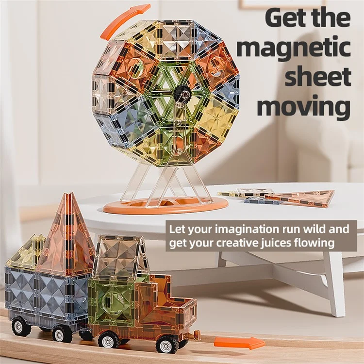 DIGE 9902 Blocos de Construção de 55 Peças / Conjunto para Crianças, Ladrilhos Magnéticos com Textura Diamante 4D Brinquedos de Quebra-cabeça