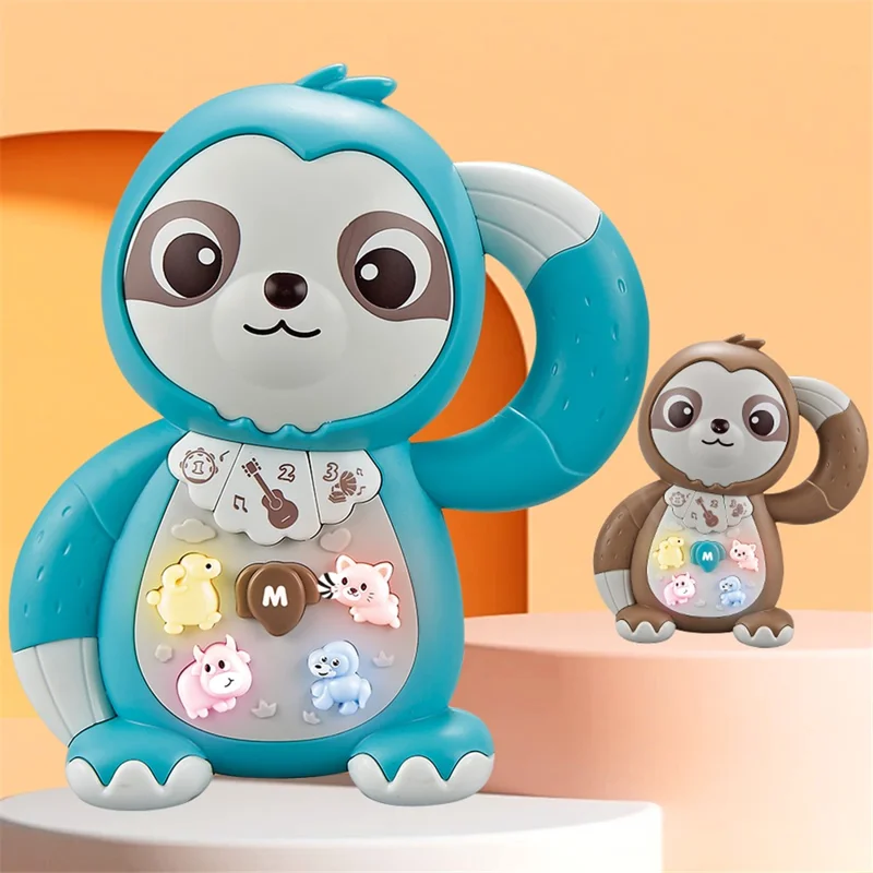 Kindermusikspielzeug Kleinkind Elektrospielzeug Geschenke für Mädchen Jungen zum Geburtstag - Faultier (zufällige Farbe)