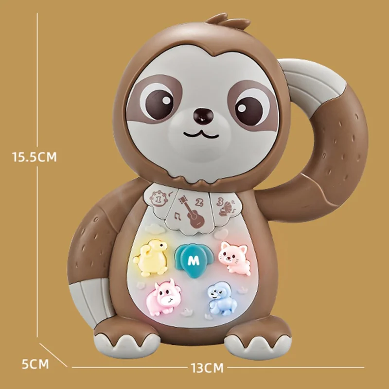 Kindermusikspielzeug Kleinkind Elektrospielzeug Geschenke für Mädchen Jungen zum Geburtstag - Faultier (zufällige Farbe)