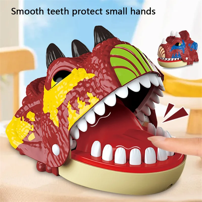 Dinosaur Teeth Biting Finger Prank Toy Parent-Child Interactive Table Game - X023-53-1 / Random Color