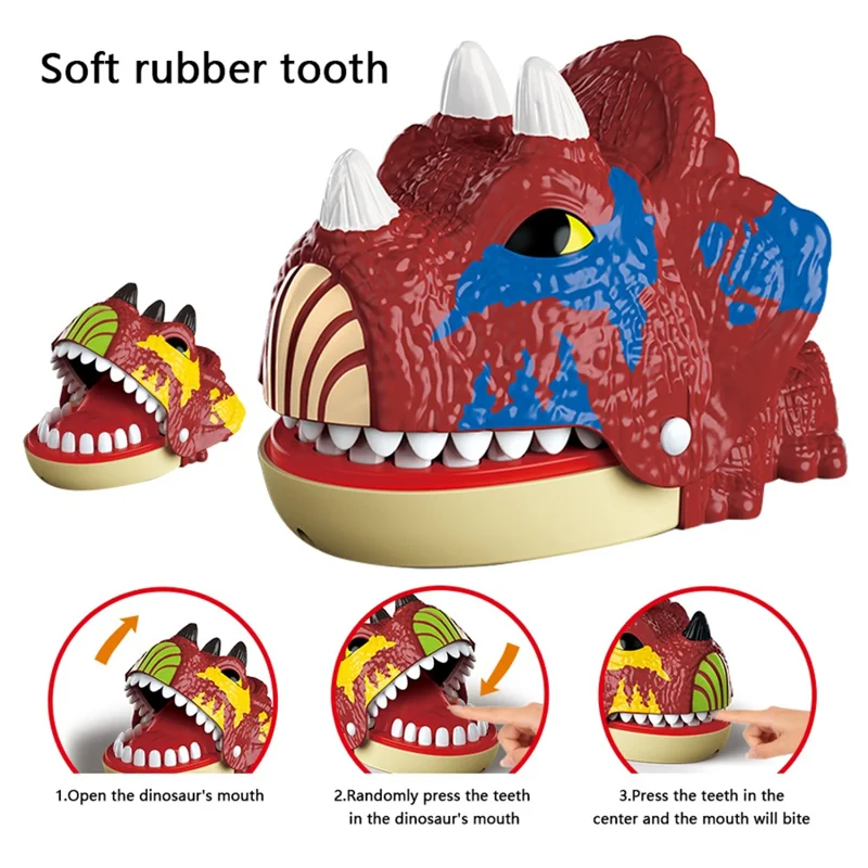 Dinosaur Teeth Biting Finger Prank Toy Parent-Child Interactive Table Game - X023-53-1 / Random Color