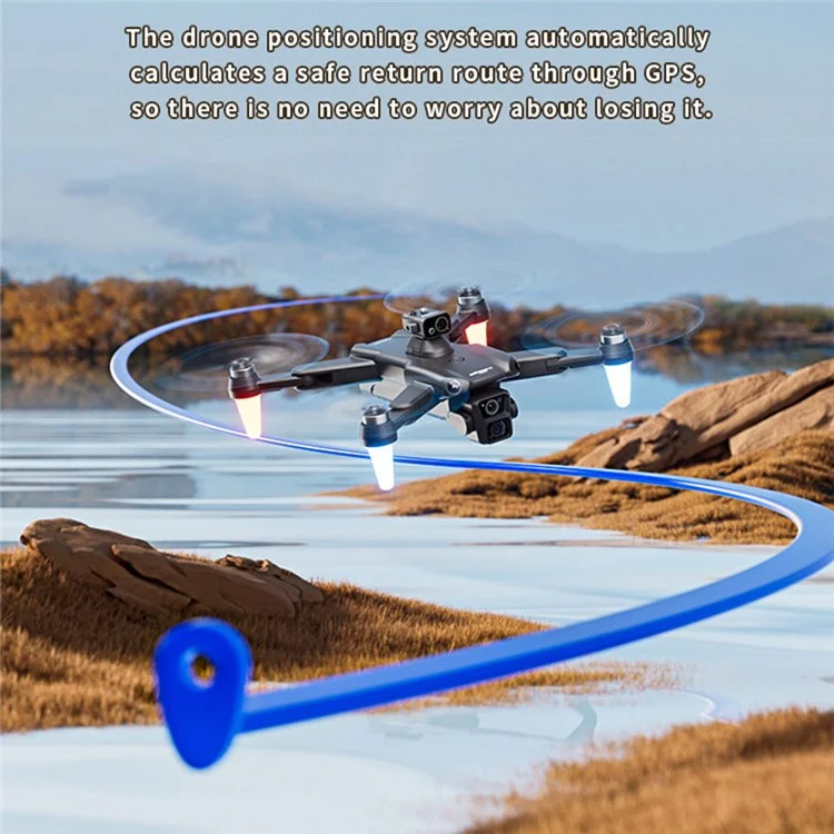 4DRC F14 Obstacle Avoidance ESC HD Dual Camera Brushless Motor Folding RC Drone, 1 Battery - Grey White