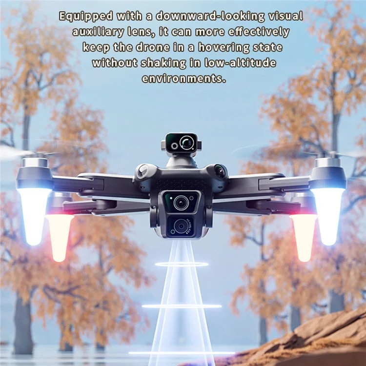 4DRC F14 Obstacle Avoidance ESC HD Dual Camera Brushless Motor Folding RC Drone, 1 Battery - Grey White