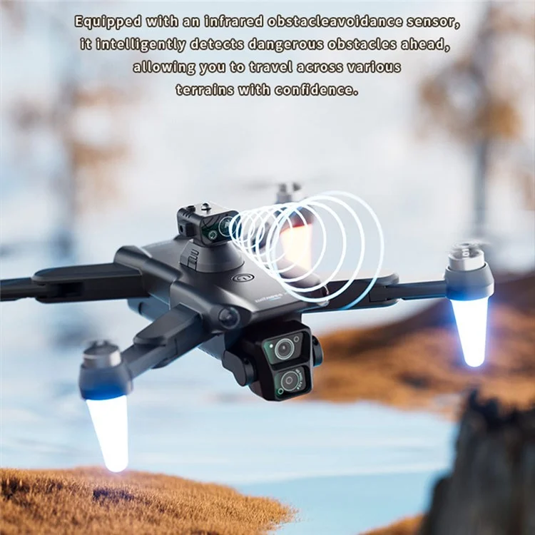 4DRC F14 Obstacle Avoidance ESC HD Dual Camera Brushless Motor Folding RC Drone, 2 Batteries - Серый Белый