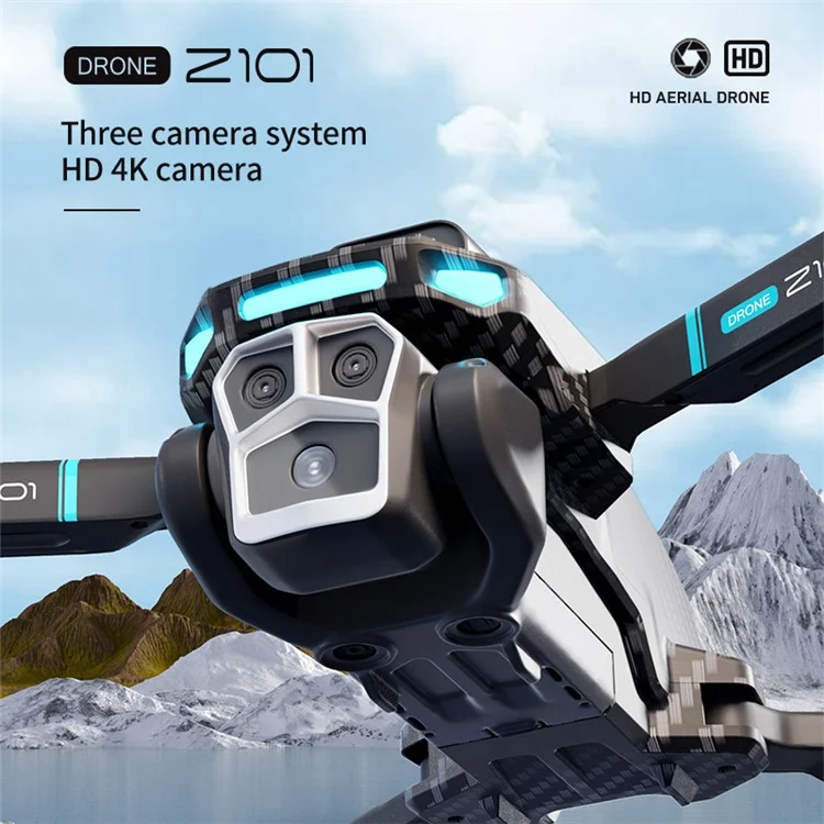 Z101 Aerial Photography Drone Optischer Fluss Hinderniserkennung RC Quadcopter 4K HD-Flugzeug, 2 Batterien