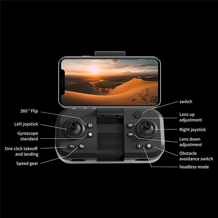 Drone per fotografia aerea Z101 con flusso ottico, evitamento ostacoli e quadricoptero RC 4K HD, 1 batteria